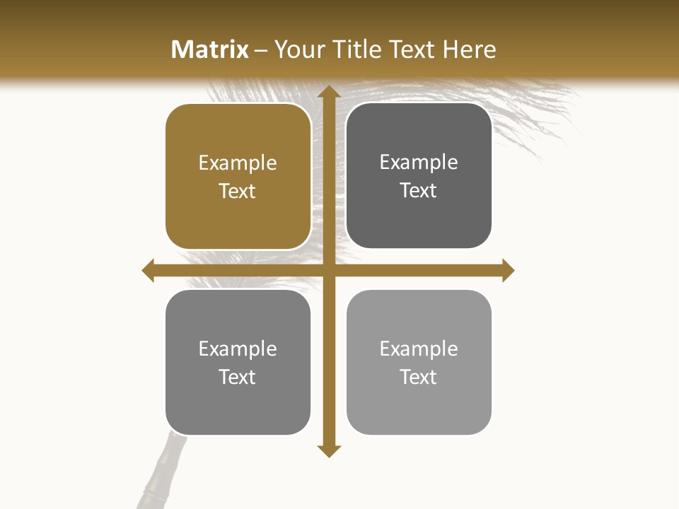 Feather Quill Isolated On White Background PowerPoint Template