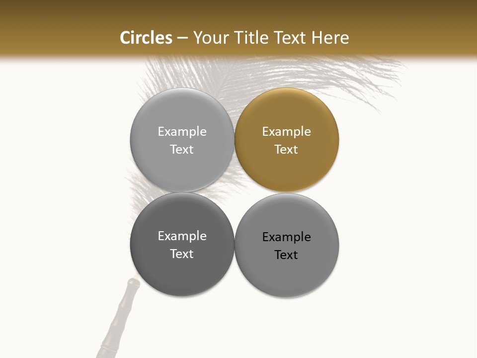 Feather Quill Isolated On White Background PowerPoint Template