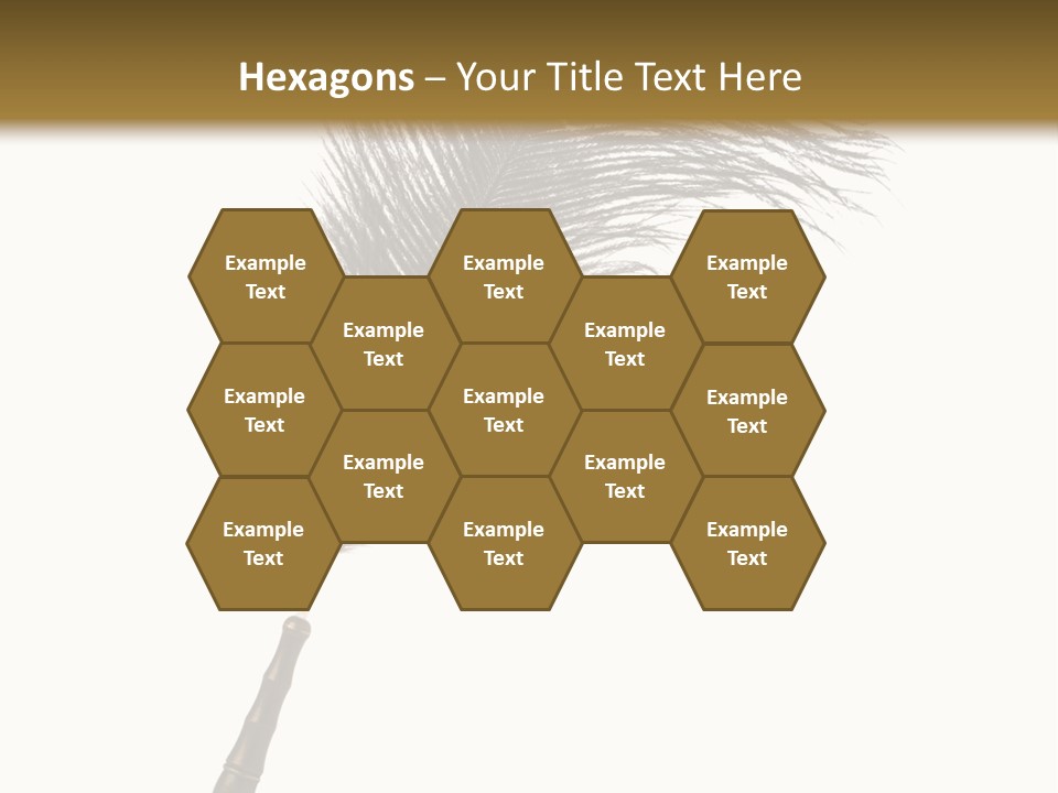 Feather Quill Isolated On White Background PowerPoint Template