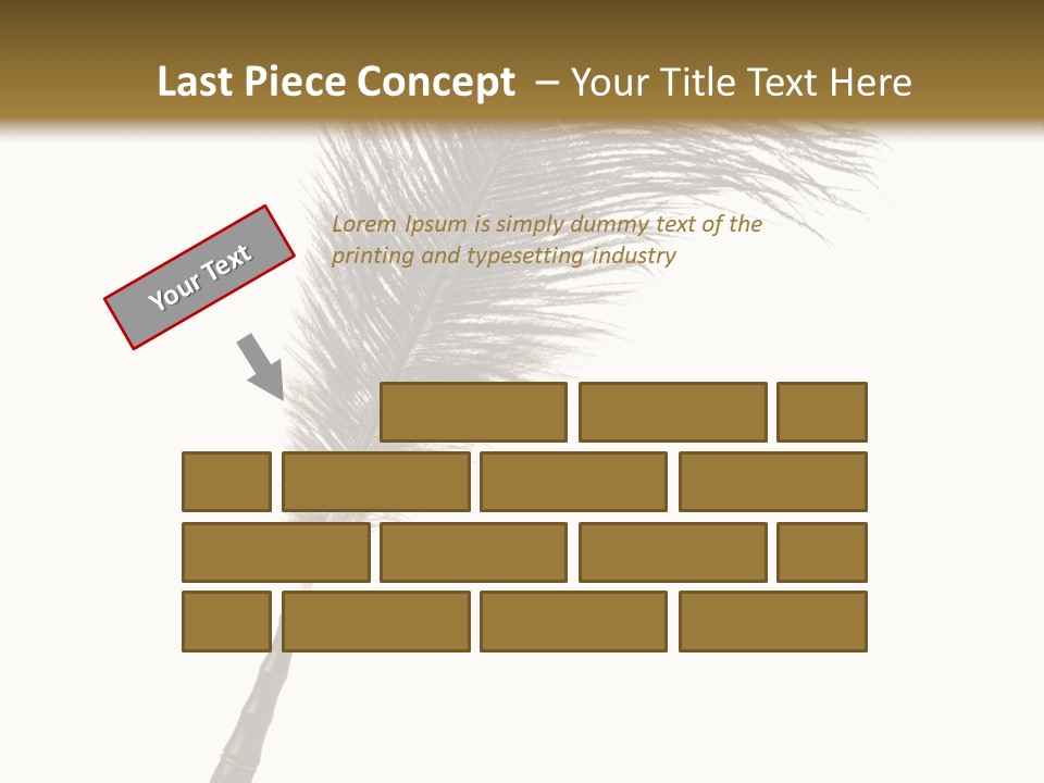 Feather Quill Isolated On White Background PowerPoint Template