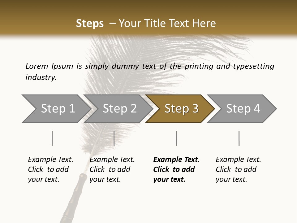 Feather Quill Isolated On White Background PowerPoint Template