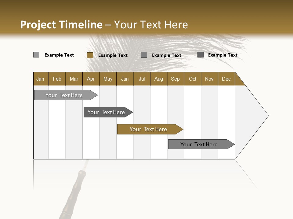 Feather Quill Isolated On White Background PowerPoint Template