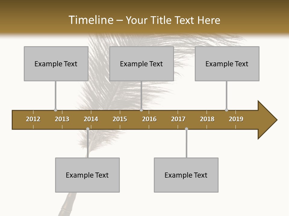 Feather Quill Isolated On White Background PowerPoint Template