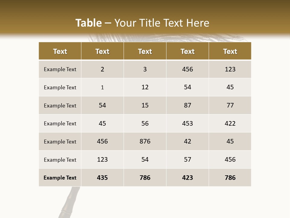 Feather Quill Isolated On White Background PowerPoint Template