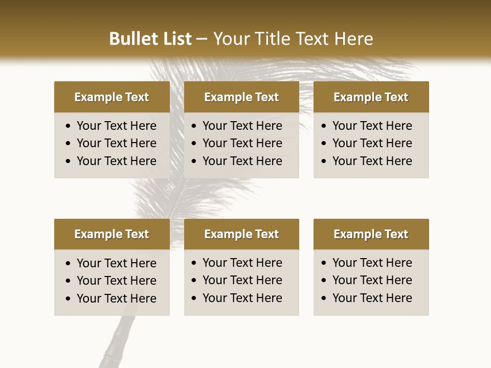 Feather Quill Isolated On White Background PowerPoint Template