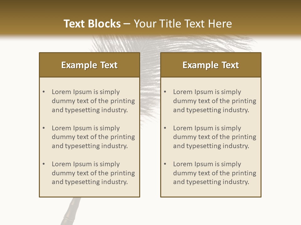 Feather Quill Isolated On White Background PowerPoint Template