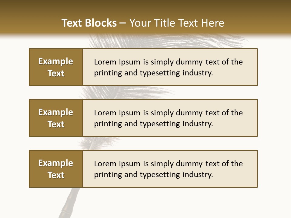 Feather Quill Isolated On White Background PowerPoint Template