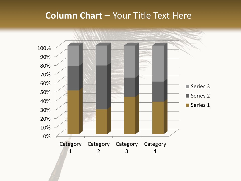 Feather Quill Isolated On White Background PowerPoint Template