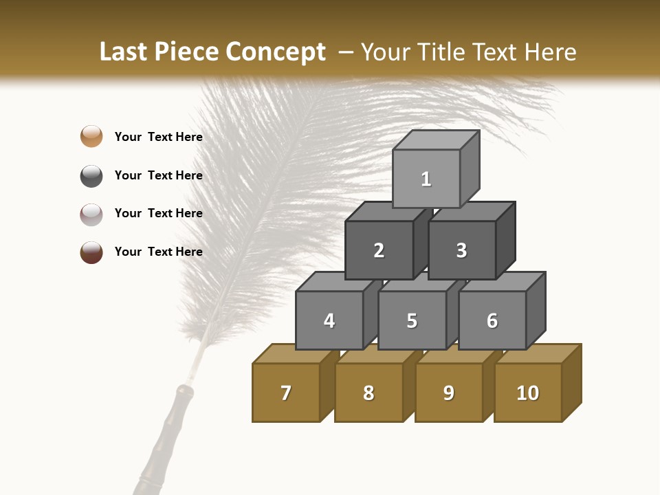 Feather Quill Isolated On White Background PowerPoint Template