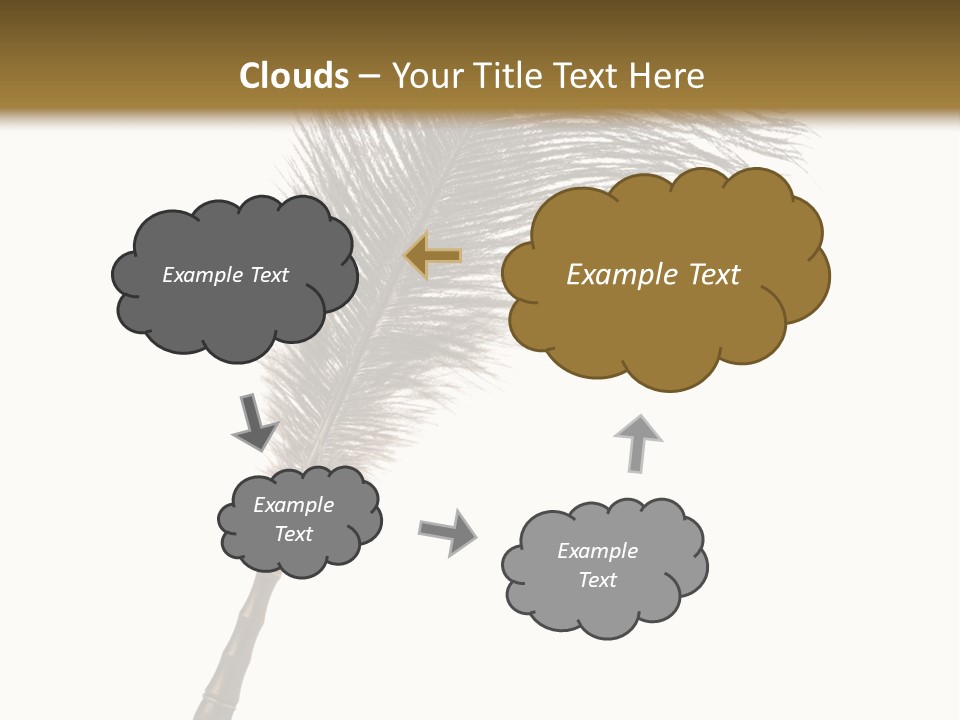 Feather Quill Isolated On White Background PowerPoint Template