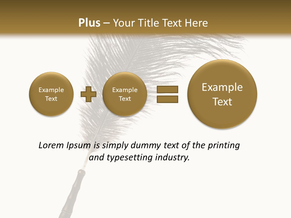 Feather Quill Isolated On White Background PowerPoint Template