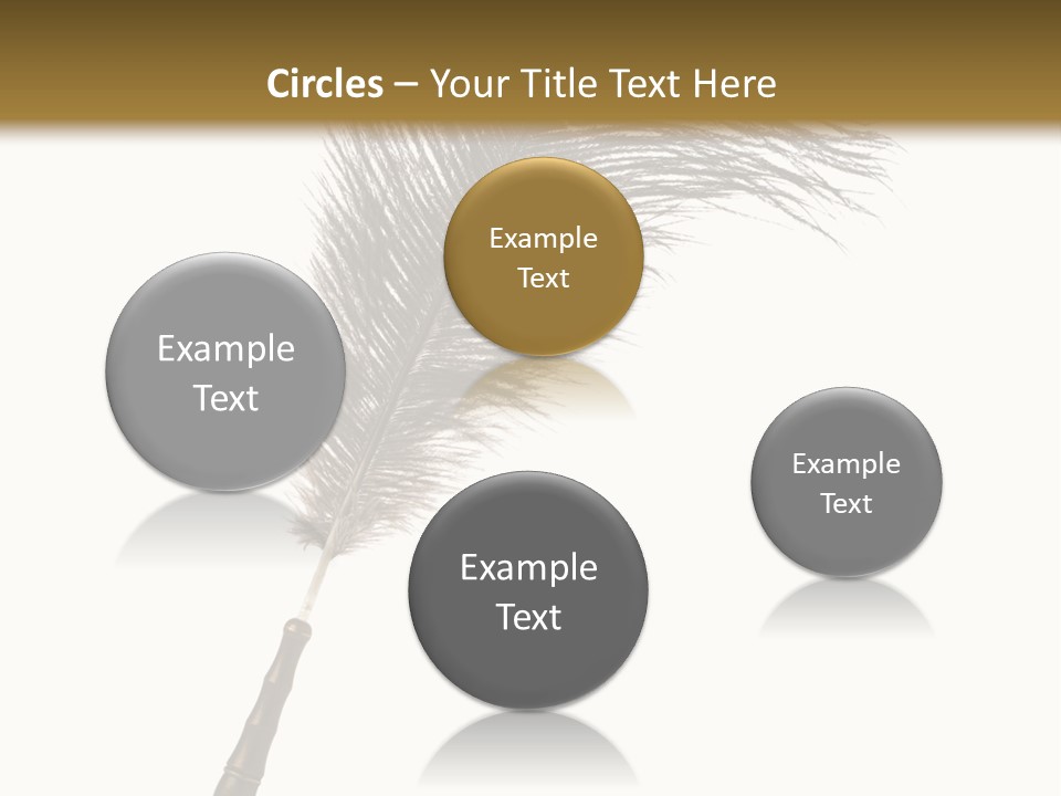 Feather Quill Isolated On White Background PowerPoint Template