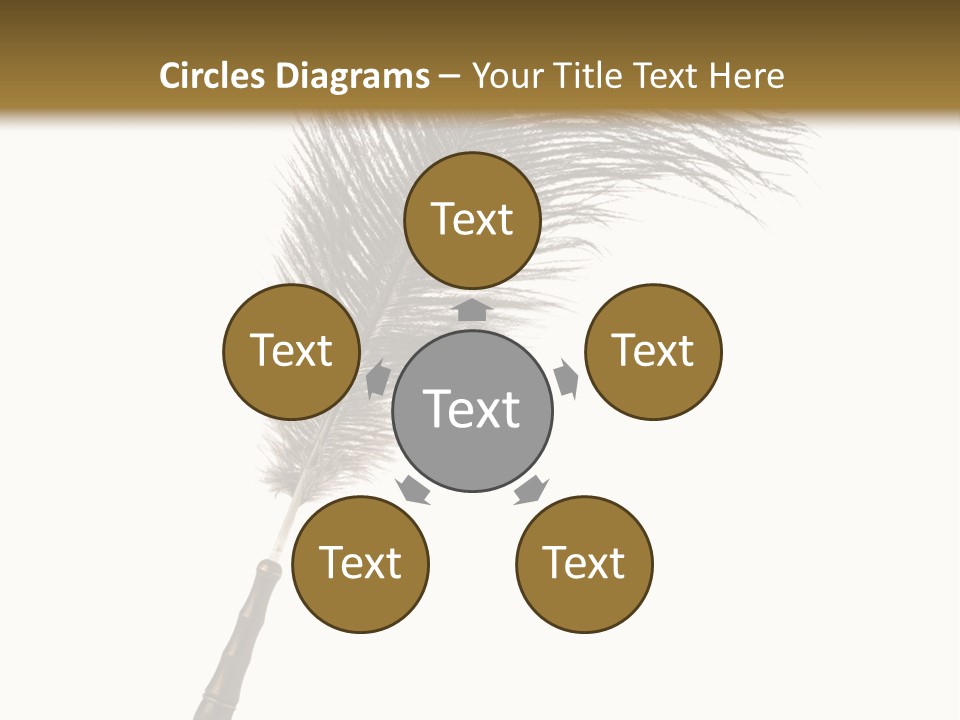 Feather Quill Isolated On White Background PowerPoint Template