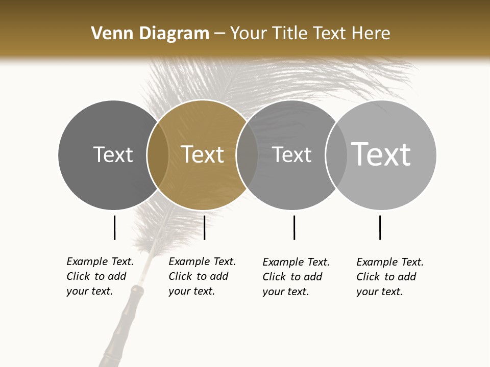 Feather Quill Isolated On White Background PowerPoint Template