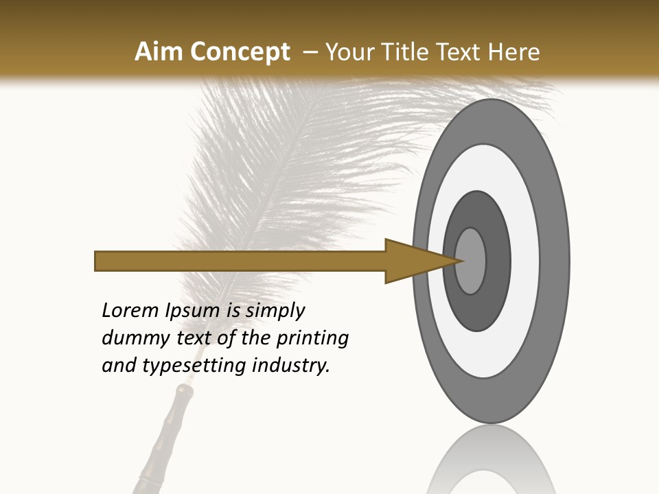 Feather Quill Isolated On White Background PowerPoint Template