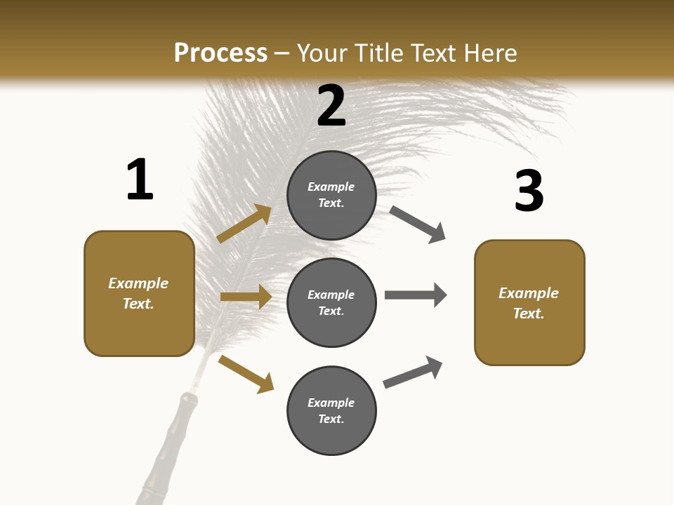 Feather Quill Isolated On White Background PowerPoint Template