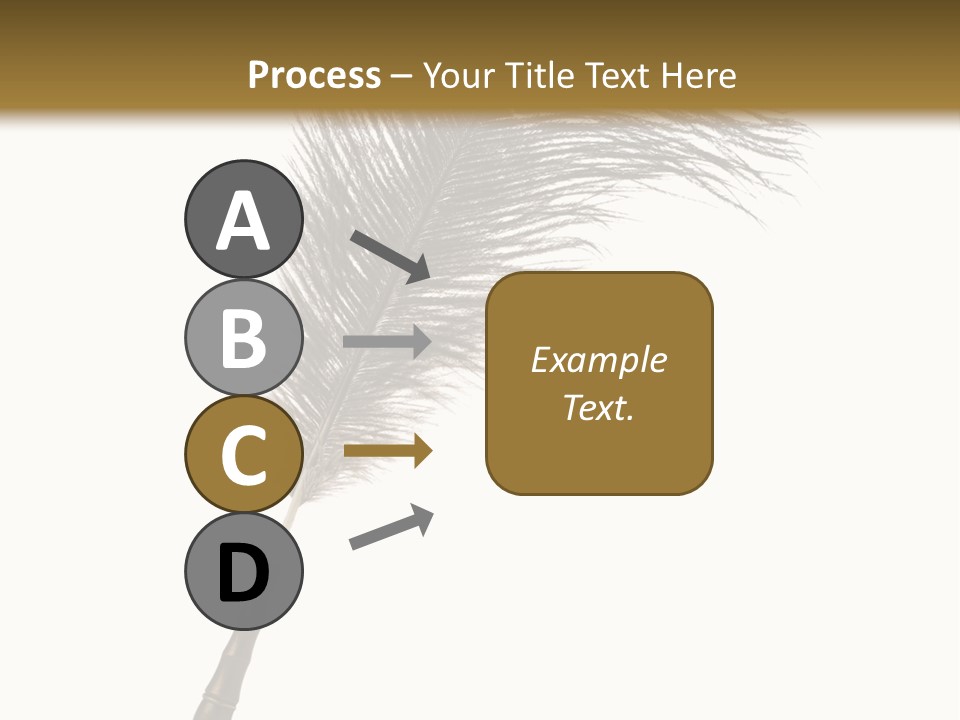 Feather Quill Isolated On White Background PowerPoint Template