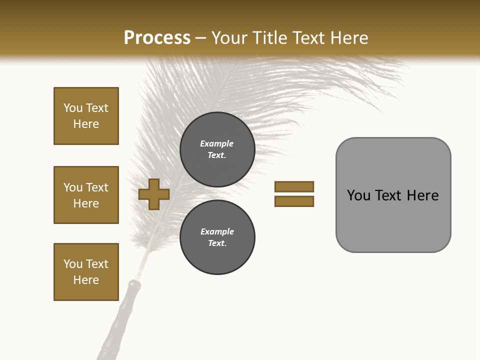 Feather Quill Isolated On White Background PowerPoint Template