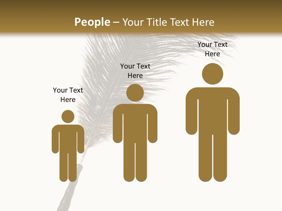 Feather Quill Isolated On White Background PowerPoint Template