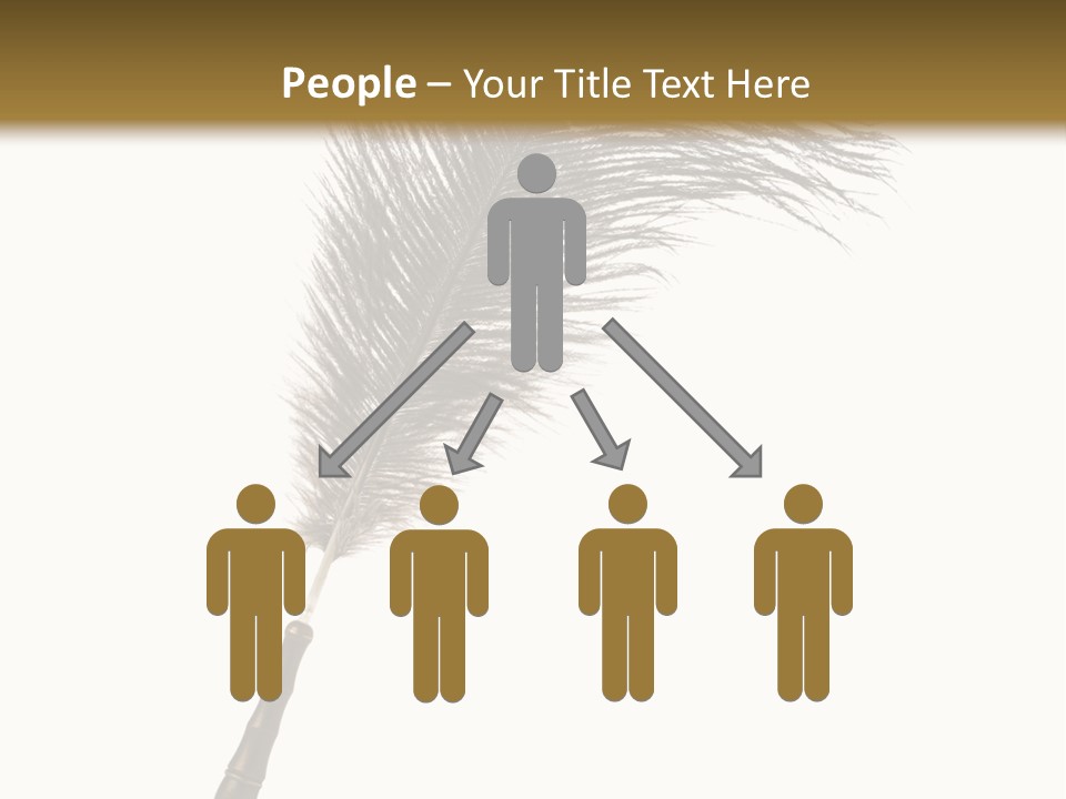 Feather Quill Isolated On White Background PowerPoint Template