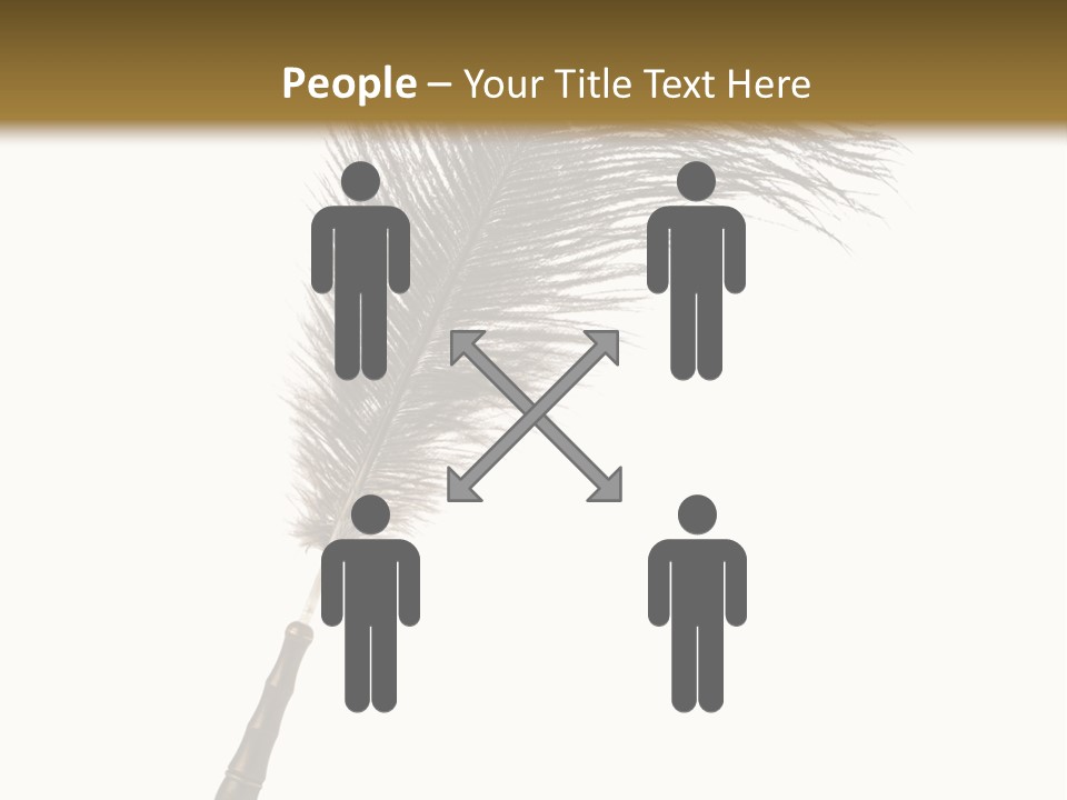 Feather Quill Isolated On White Background PowerPoint Template