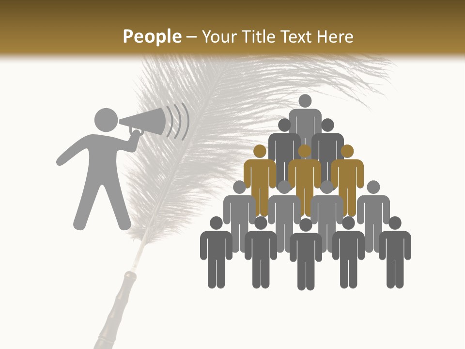 Feather Quill Isolated On White Background PowerPoint Template