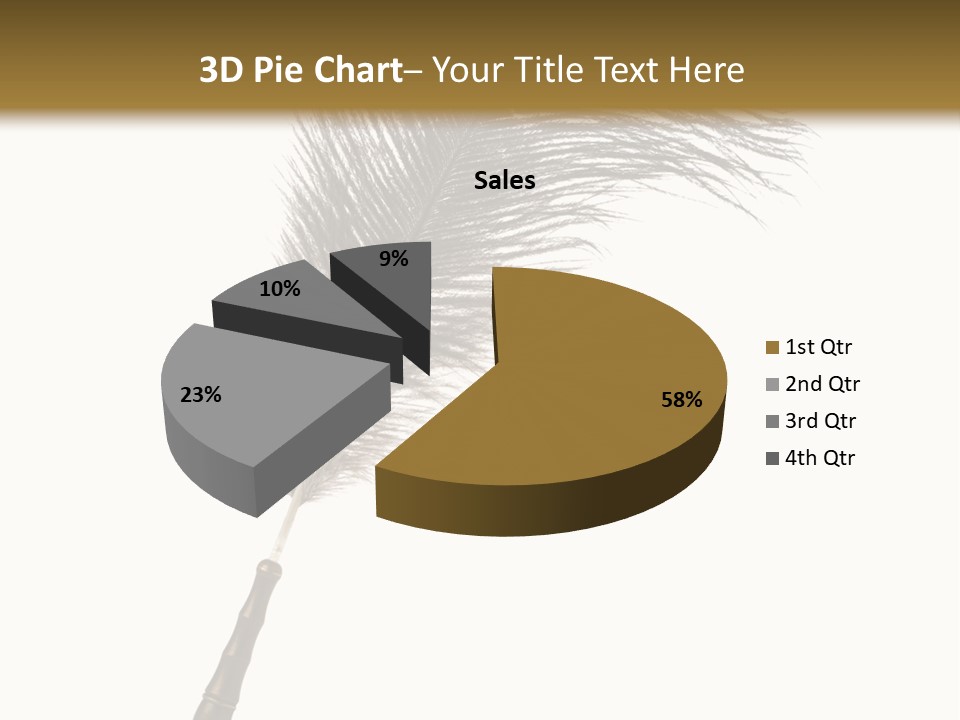 Feather Quill Isolated On White Background PowerPoint Template