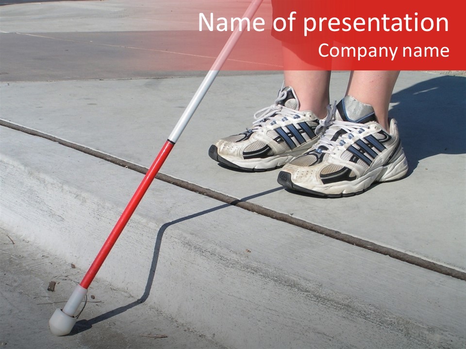 A Person Standing On A Sidewalk With A Broom PowerPoint Template