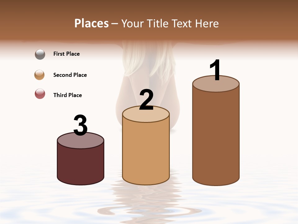 Artistic Nudity Style Picture Of Woman On White Sand PowerPoint Template