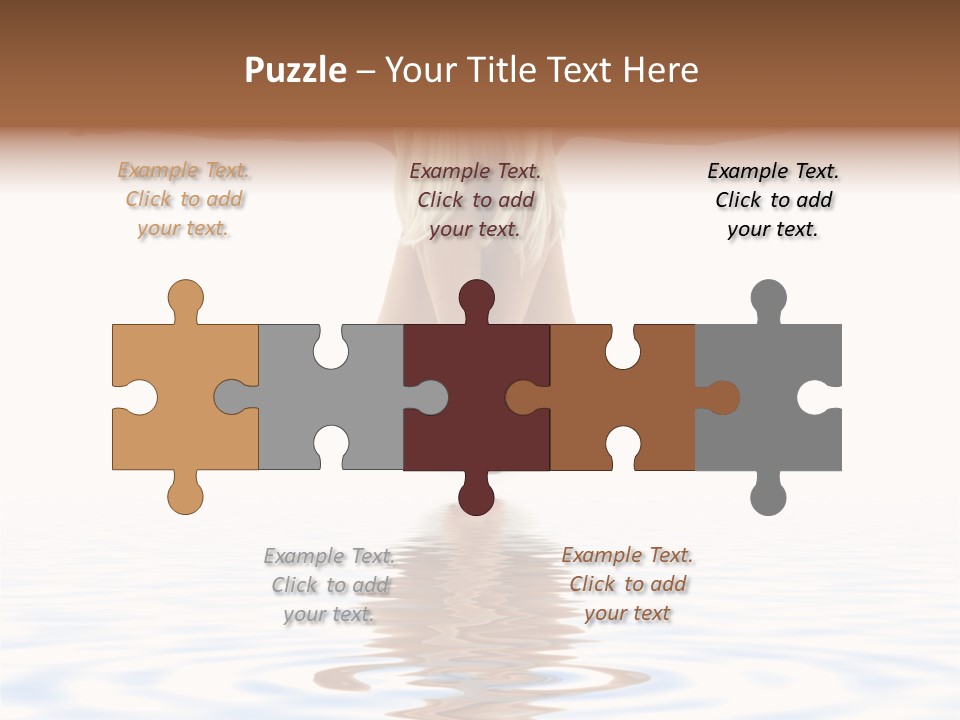 Artistic Nudity Style Picture Of Woman On White Sand PowerPoint Template