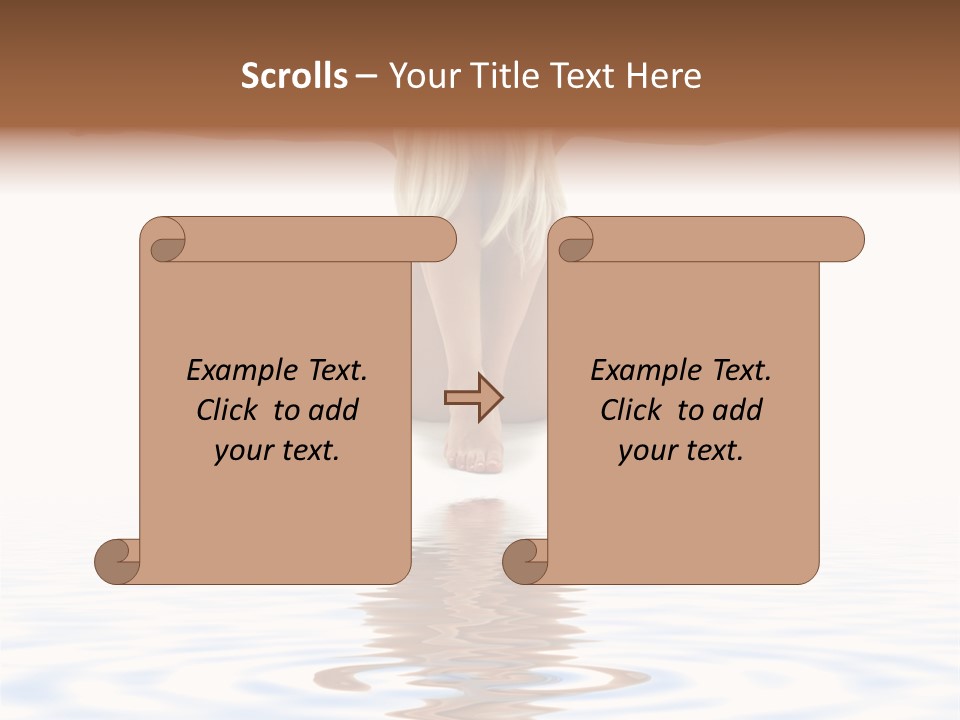 Artistic Nudity Style Picture Of Woman On White Sand PowerPoint Template