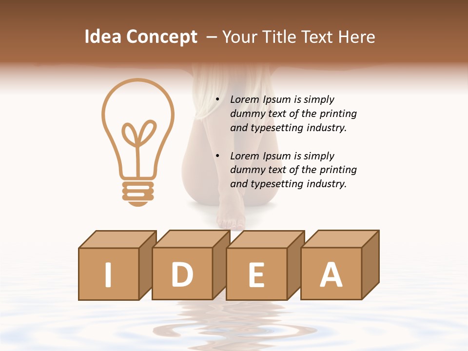 Artistic Nudity Style Picture Of Woman On White Sand PowerPoint Template