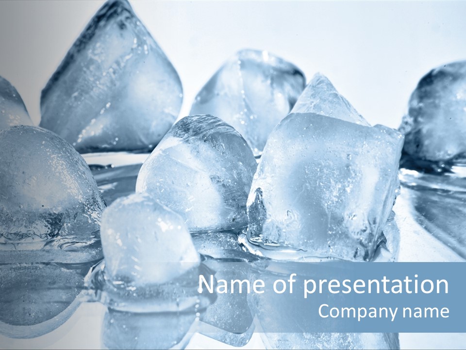 Ice Cubes On The Mirror PowerPoint Template