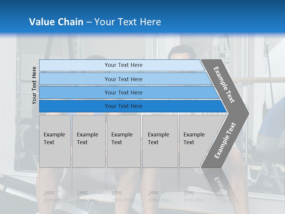 Man And Woman Sitting On Exercise Machine Smiling Holding Water Bottles. PowerPoint Template