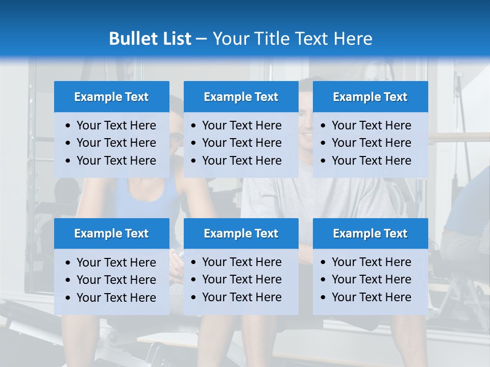 Man And Woman Sitting On Exercise Machine Smiling Holding Water Bottles. PowerPoint Template