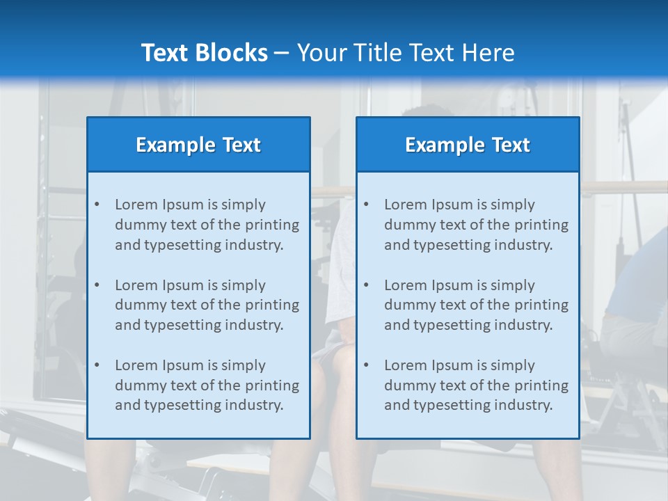 Man And Woman Sitting On Exercise Machine Smiling Holding Water Bottles. PowerPoint Template