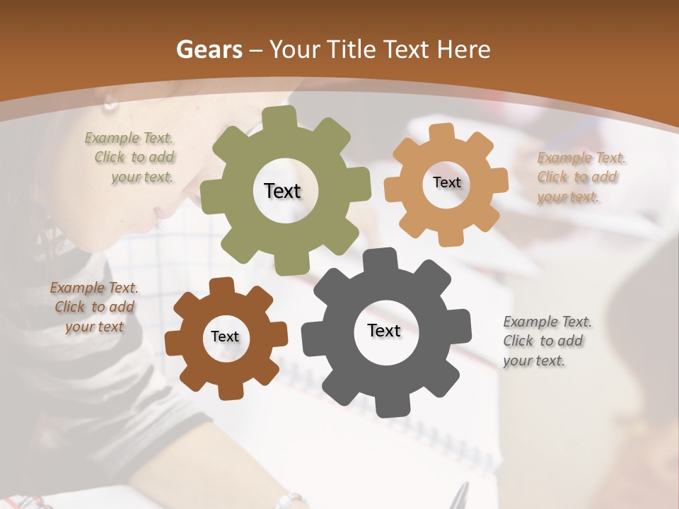 Group Of Students At The Library Studying PowerPoint Template