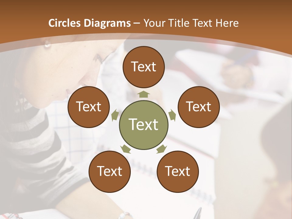 Group Of Students At The Library Studying PowerPoint Template