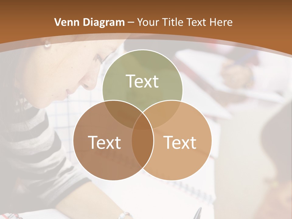 Group Of Students At The Library Studying PowerPoint Template