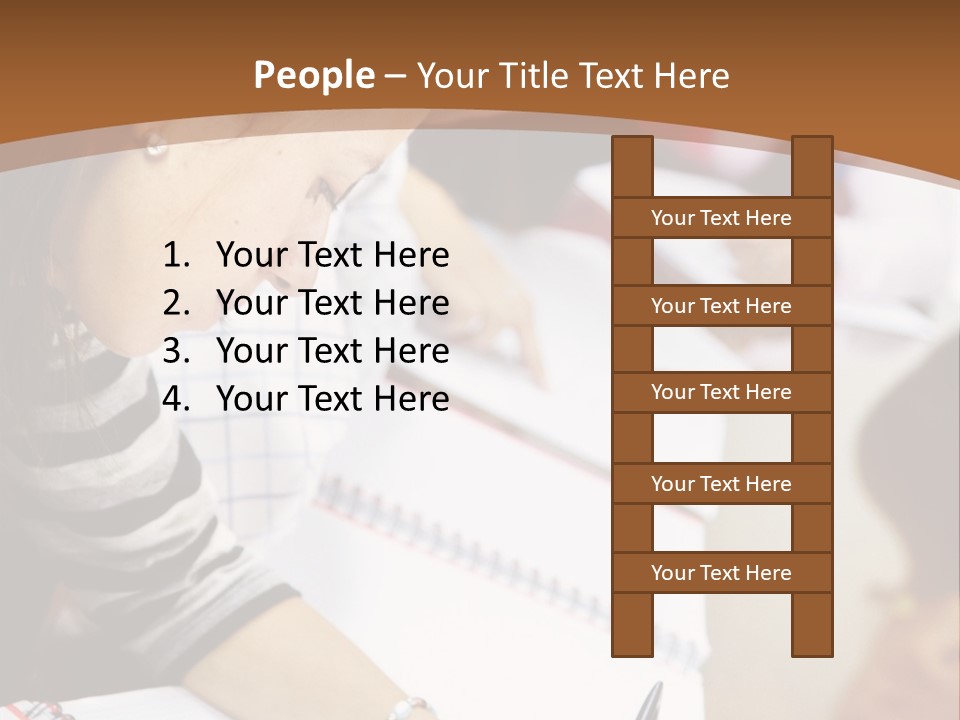 Group Of Students At The Library Studying PowerPoint Template