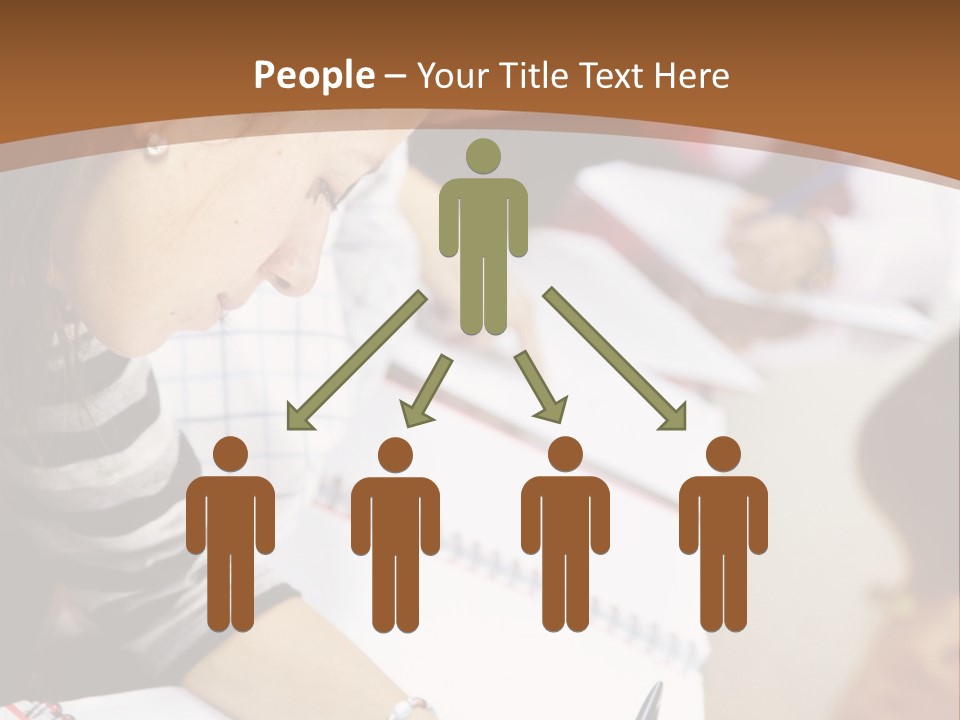 Group Of Students At The Library Studying PowerPoint Template