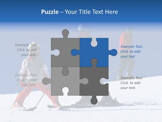 Happy Skiing Family PowerPoint Template