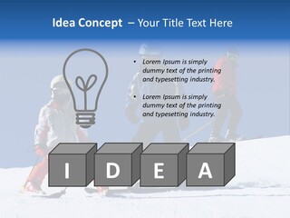 Happy Skiing Family PowerPoint Template