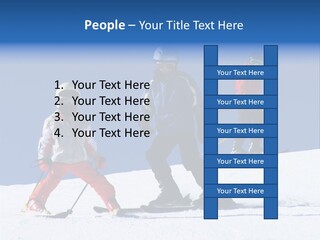 Happy Skiing Family PowerPoint Template