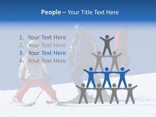 Happy Skiing Family PowerPoint Template