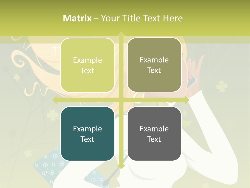 Spring Girl Stock Vector Illustration: PowerPoint Template