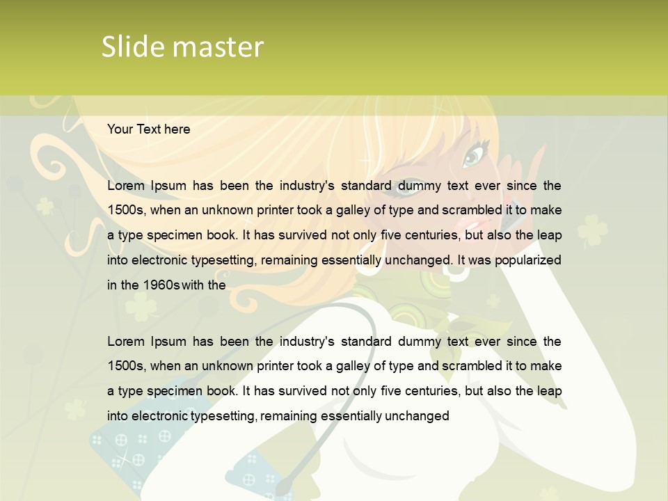 Spring Girl Stock Vector Illustration: PowerPoint Template