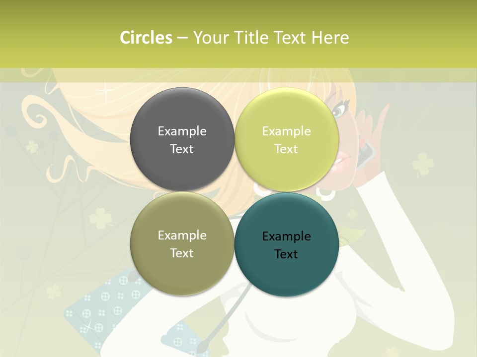 Spring Girl Stock Vector Illustration: PowerPoint Template