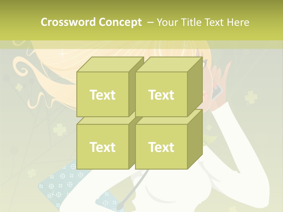 Spring Girl Stock Vector Illustration: PowerPoint Template