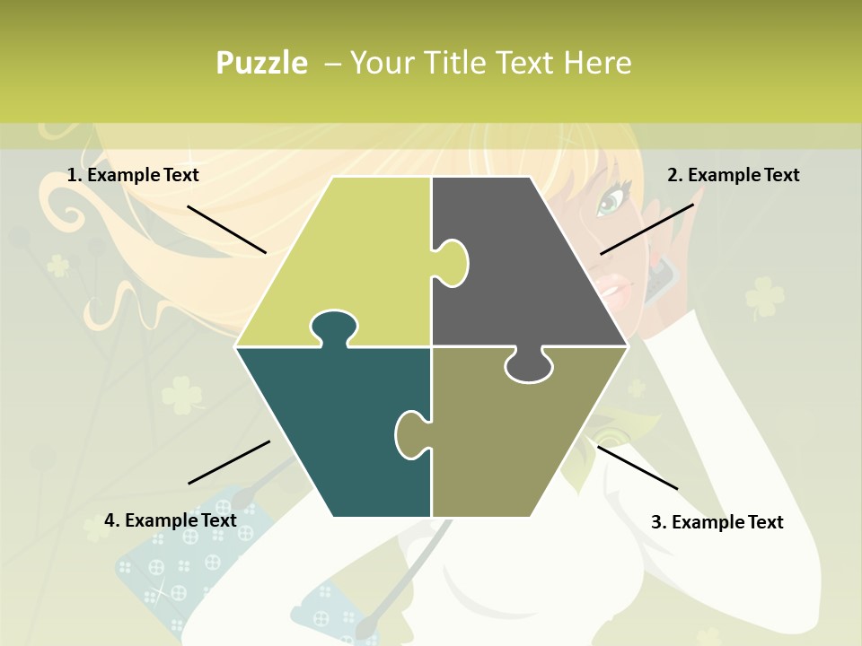 Spring Girl Stock Vector Illustration: PowerPoint Template